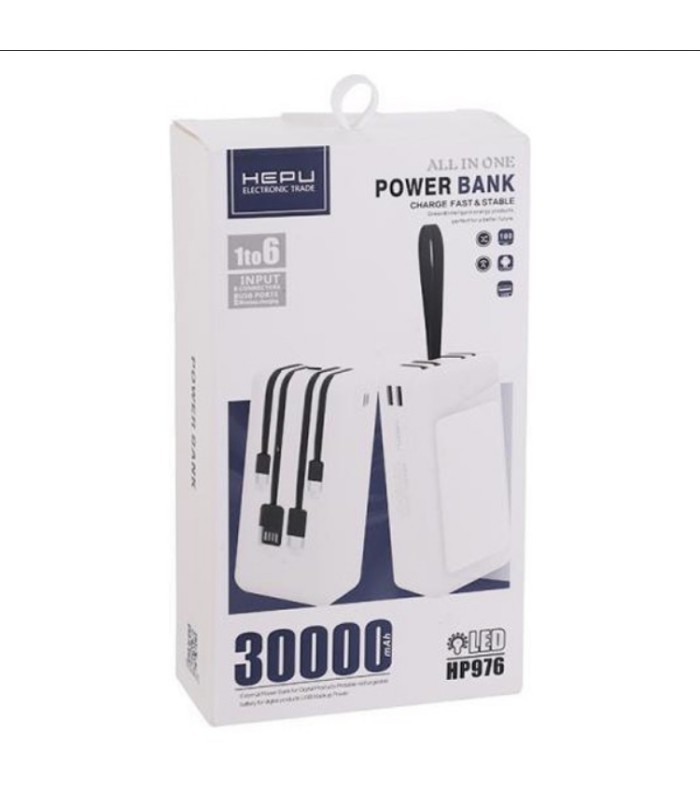 Мощный аккумулятор Power bank 30 000 mAh HEPU HP976 с фонариком