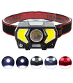 Налобный фонарик W-7707 XPG+2 COB (red/blue)