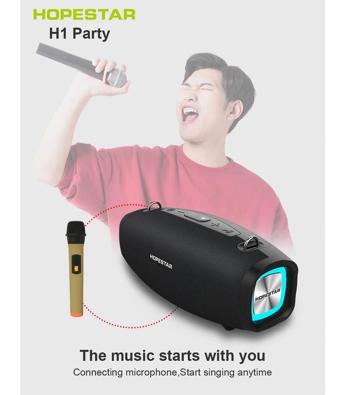 Колонка Bluetooth HOPESTAR H1 Party c микрофоном и зарядкой