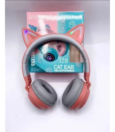 Детские беспроводные наушники ушки котика J28 Розовые оптом, TV Shop , 9,00 $