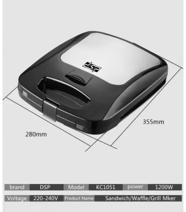 Сендвічка гриль 1200 Вт DSP 3 в 1 KC1051 оптом, DSP , 33,00 $